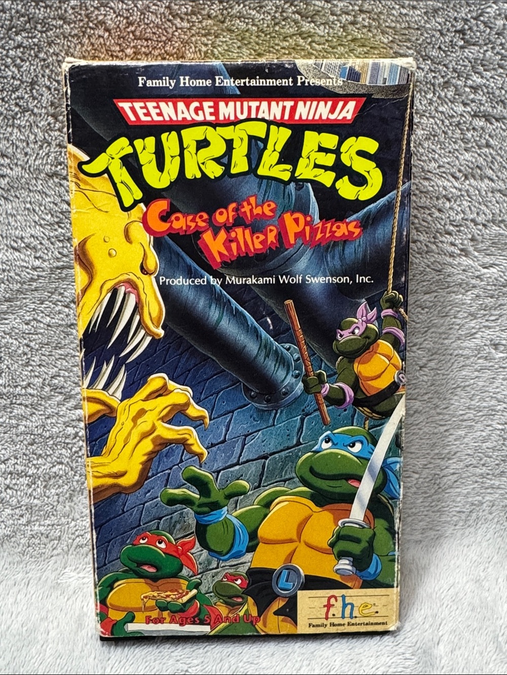 VHS Tape Teenage Mutant Ninja Turtles TMNT Case of the Killer Pizzas 80s